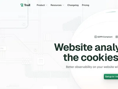 Trail - website hero page design 3d branding circuit globe graphic design hero interface logo product design saas tech ui ux web design website