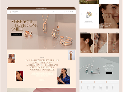 Jewellery-Landing page design calming design graphic design jewellery jewellery website landing page luxury ui uiux user experience design website design