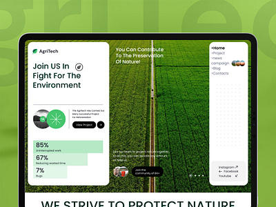 AgriTech - Nature Protection Company Landing Page ui ux web web design