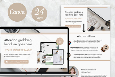 Canva Landing Page Template canva landing page canva landing page template canva lead magnet coach landing pag course slides course template landing landing page landing page template landing pages sales page sales page template