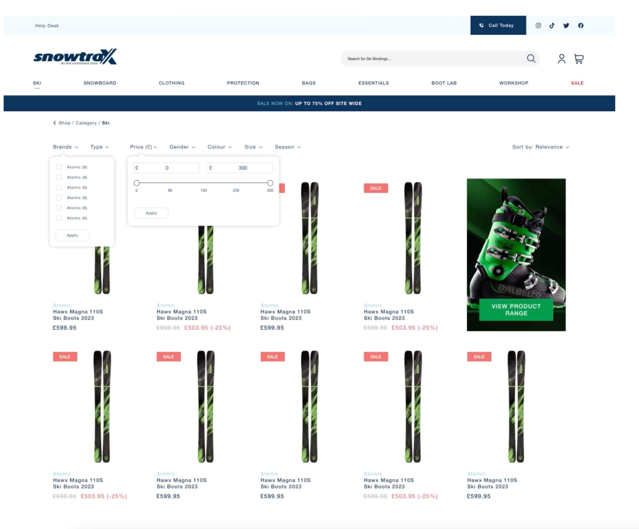 Snowtrax - E-Commerce UI/UX branding design identity ui ux webdeveloper website wordpress