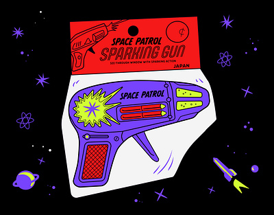 Space Patrol Gun outer space planet ray gun retro rocket sci fi toy