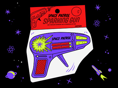 Space Patrol Gun outer space planet ray gun retro rocket sci fi toy