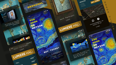 Site for exhibition of Van Gogh paintings in London animation branding exhibition graphic design mobile design ui web design