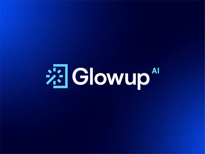 GlowupAI - Logo Design & Visual Identity abstractlogo ai artificial intelligence brand identity branding brandmark design entrepreneurship graphic design logo logo inspiration logo showcase magic wand minimal silicon valley sleek startup tech logo design technology unique logo
