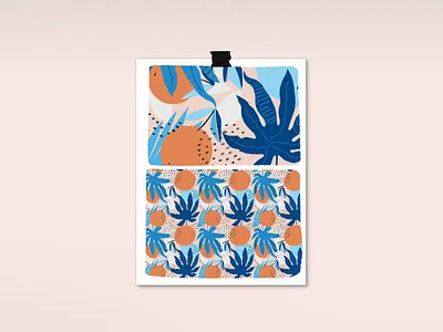 Abstract oranges abstract hand drawn modern orange pattern seamless