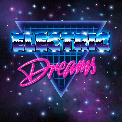Electric Dreams 80s creative design graphic design illustration lettering letters script type design typography