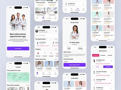 Mobile App Design - Doctor Appointment app app design appointment app doctor doctor app doctor appointment doctor schedule health care medical app medical care medtech medtech app mobile app mobile app design online appointment online consulting ui ui design ux ux design visual design