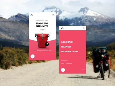 Vaude Bike Pack 🌍 🚲 bike color cycle mobile principle prototype spring transition travelling ui vacation vaude vibrant