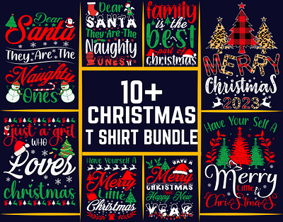 Christmas t-shirt design bundle font