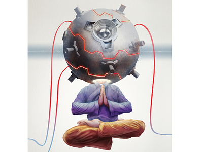 Meditation artist concept illustration