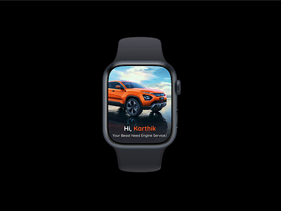 Find My Car (watch OS) App blink my car car app car watch app figma prototype find my car find my vehicle interaction design karthik n s mahindra watch app motion graphics prototype start car watch app watch os design