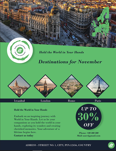 Flyer For Travel Agency branding graphic design logo