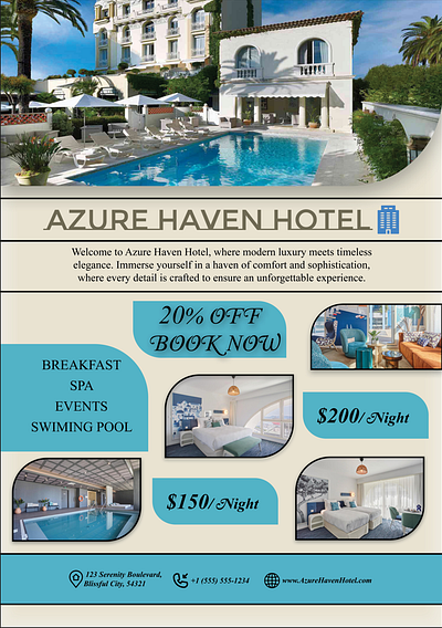 Flyer For Hotel branding graphic design logo