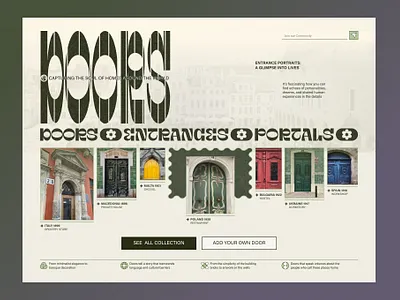 Entrance Portraits architecture dailyui graphic design illustration travel app ui ui ux uiux web web design website