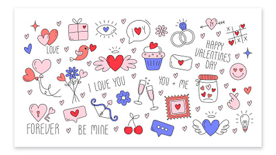 Valentine's Day Love Elements graphic design vector