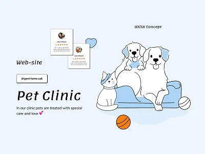 Vet Clinic Web-site Concept branding design ilustration site uxui webdesign
