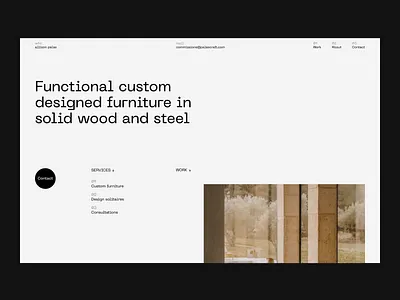 Custom furniture | Personal website animation brand identity clean craft design furniture landing page light minimal parallax scroll showcase simple ui ux woodwork