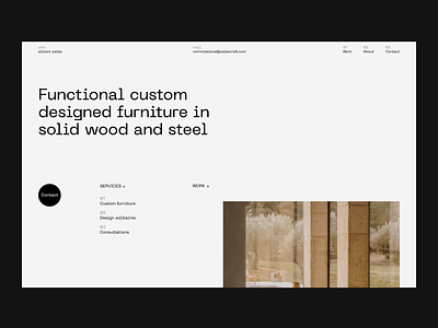 Custom furniture | Personal website animation brand identity clean craft design furniture landing page light minimal parallax scroll showcase simple ui ux woodwork