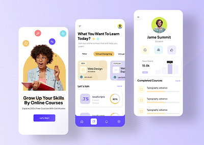 Education App analytics app ui branding cards design figma graphic design illustration logo ui