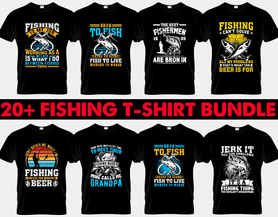 Fishing t-shirt design bundle fisherman