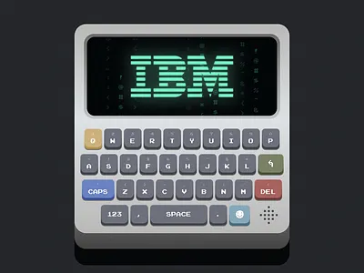 IBM Pocket Device 8bit illustration matrix minimal pixel vector