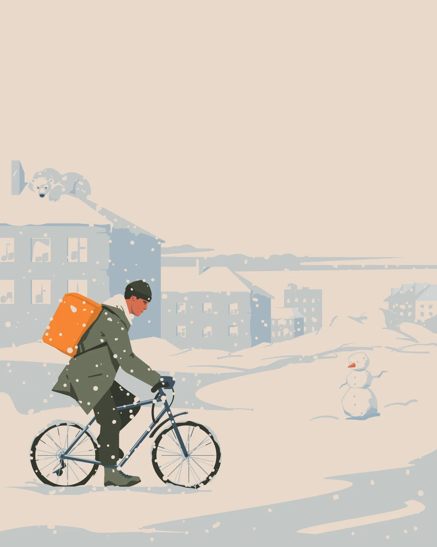 Winter Courier: Deliveries in a Snowy Landscape