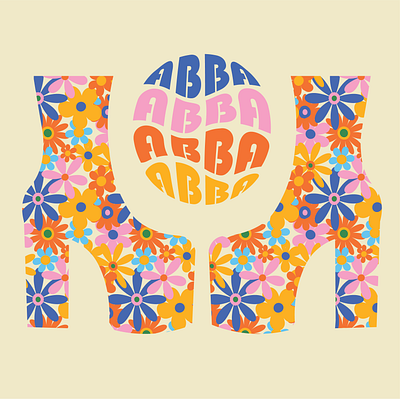 Abba Cover Album abba albumart albumcover cdcover cddesign digitalart disco graphic design graphicdesign illustration illustrator printdesign typography vector
