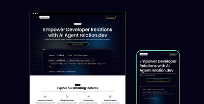 Relation Dev - AI Agent Landing Page copywriting ux ui webflow websites