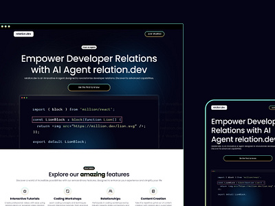 Relation Dev - AI Agent Landing Page copywriting ux ui webflow websites