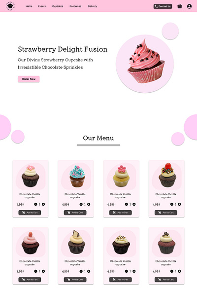 Toronto Cupcake HomePage ui ux webdesign