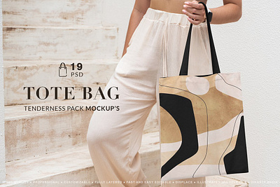 Tote Bag Tenderness Mockups canvas bag cotton mock up mockup shopping template textile texture tote bag
