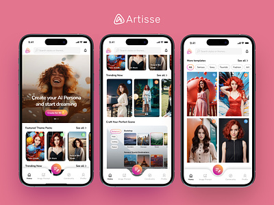 🚀 The new Home Page for Artisse AI – Your AI Photography Studio ai ai photography app banner discovery filter hero home home page mobile mobile app navigation notification photograph search tab bar templates ui ux ux design