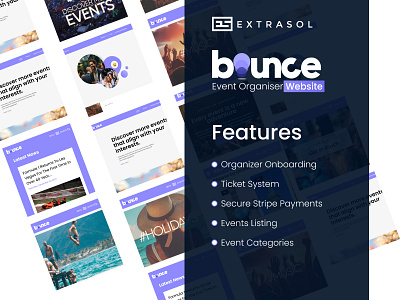 Presenting our masterpiece - Bounce Event Organiser website! branding development