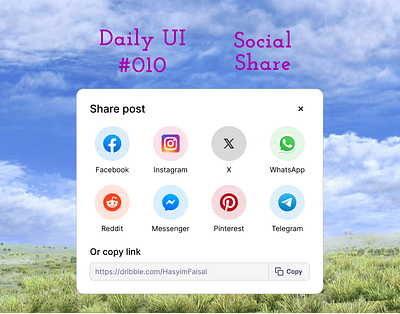 Daily UI #010 - Social Share 010 daily ui day 10 desktop mobile share share post social social share ui ux website