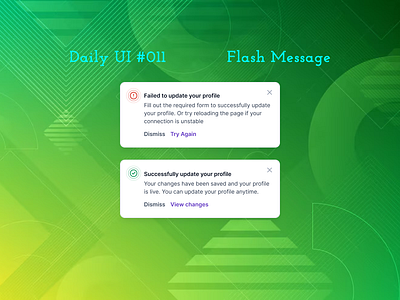 Daily UI #011 - Flash Message daily ui day 11 desktop error flash message homepage mobile success ui ux website