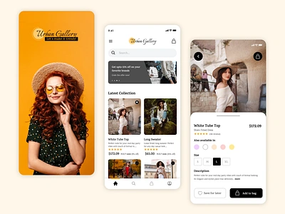 Urban Gallery: Let's make it trendy! app app design clothing design e commerce app fashion figma mobile app mobile ui otf outfit ui uiux ux