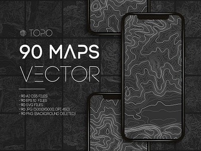 90 Topographic Maps Vector contour contour line contour map line map map illustration mountain mountain map topograph topographic topographic map topographic map vector topography topography map vector vector map