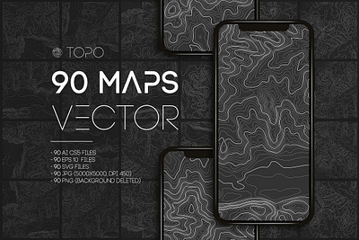 90 Topographic Maps Vector contour contour line contour map line map map illustration mountain mountain map topograph topographic topographic map topographic map vector topography topography map vector vector map