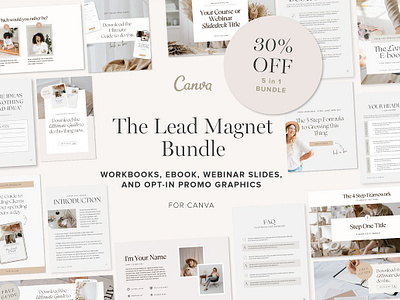 Lead Magnet Template Bundle ebook template ebook template canva lead magnet bundle lead magnet canva lead magnet design lead magnet template opt in freebie opt in freebie template opt in marketing webinar presentation webinar slide deck webinar template webinar workbook workbook template workbook template canva