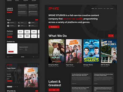 Spoke Studios - Full Service Emmy Award-nominated studio dark mode landing page product page production studio ui wordpress