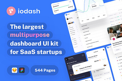 IODash Multipurpose Dashboard UI Kit dashboard design figma marketplace project management sketch starter kit startup template todo ui ui kit ux