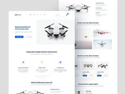 Drone Landing Page app app design branding drone ui figma landing page landing page ui product design product landing page product selling page saas ui ui design ui ux ux ux desig web design web ui website design