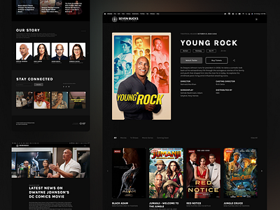 SevenBucks - production company by The Rock about us dark dark ui landing page movie netflix production projects page ui