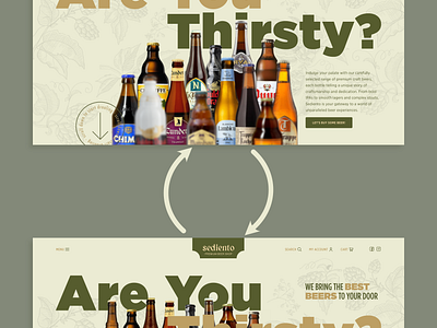 sediento · PREMIUM BEER SHOP · Hero Parallax beer figma hero miguelrecio parallax trappist ui web webdesign website