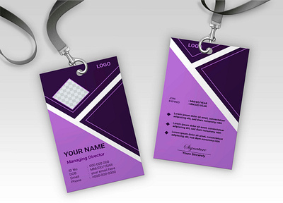 Purple Id card design for your company. member