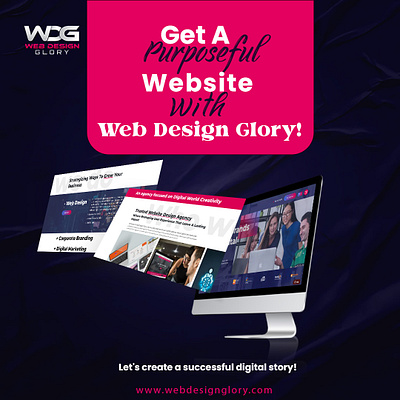 Get A Pursoseful Website With Web Design Glory 3d animation branding design graphic design illustration logo motion graphics ui vector