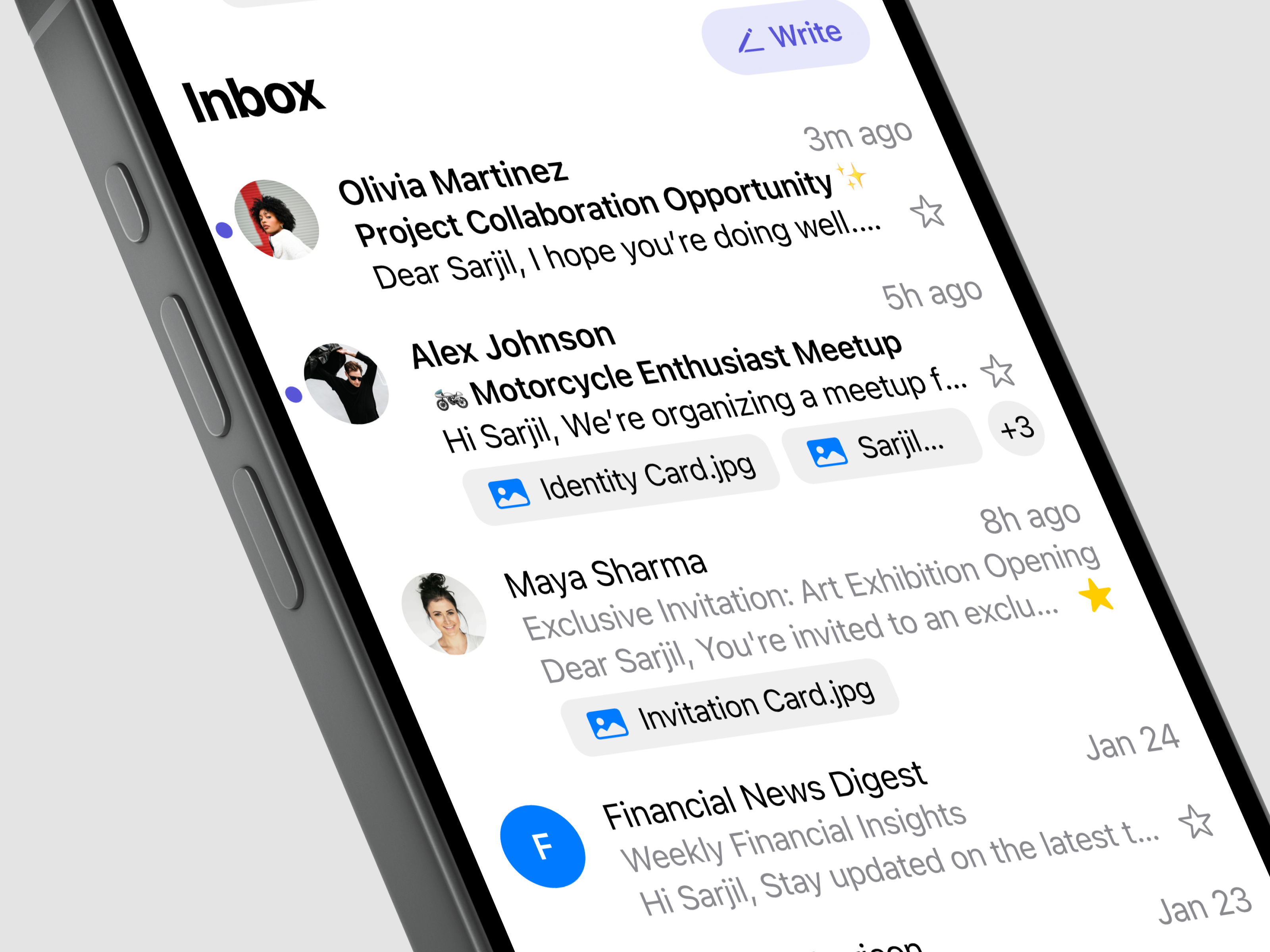 Email Inbox Concept app clean ui concept email email list inbox mail mailbox message message list messaging minimal ui sarjil ui uiux ux