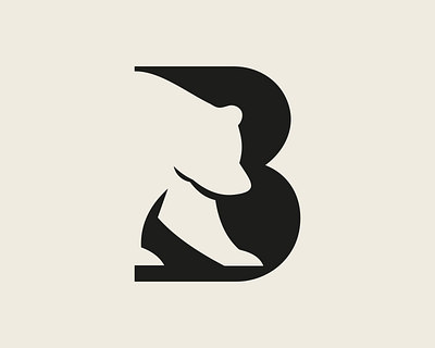 minimalist b bear logo graphic design logo