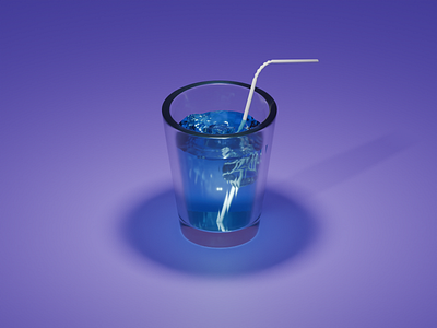 3d Glass with Ice Cubes 3d animation blender